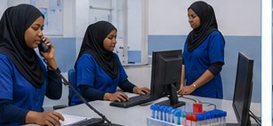 Nurses' station where staff monitor and coordinate patient care