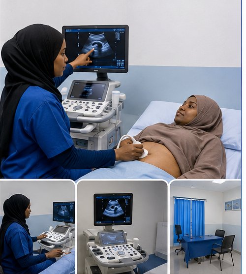 Ultrasound scan being performed at Tana Wellness Centre